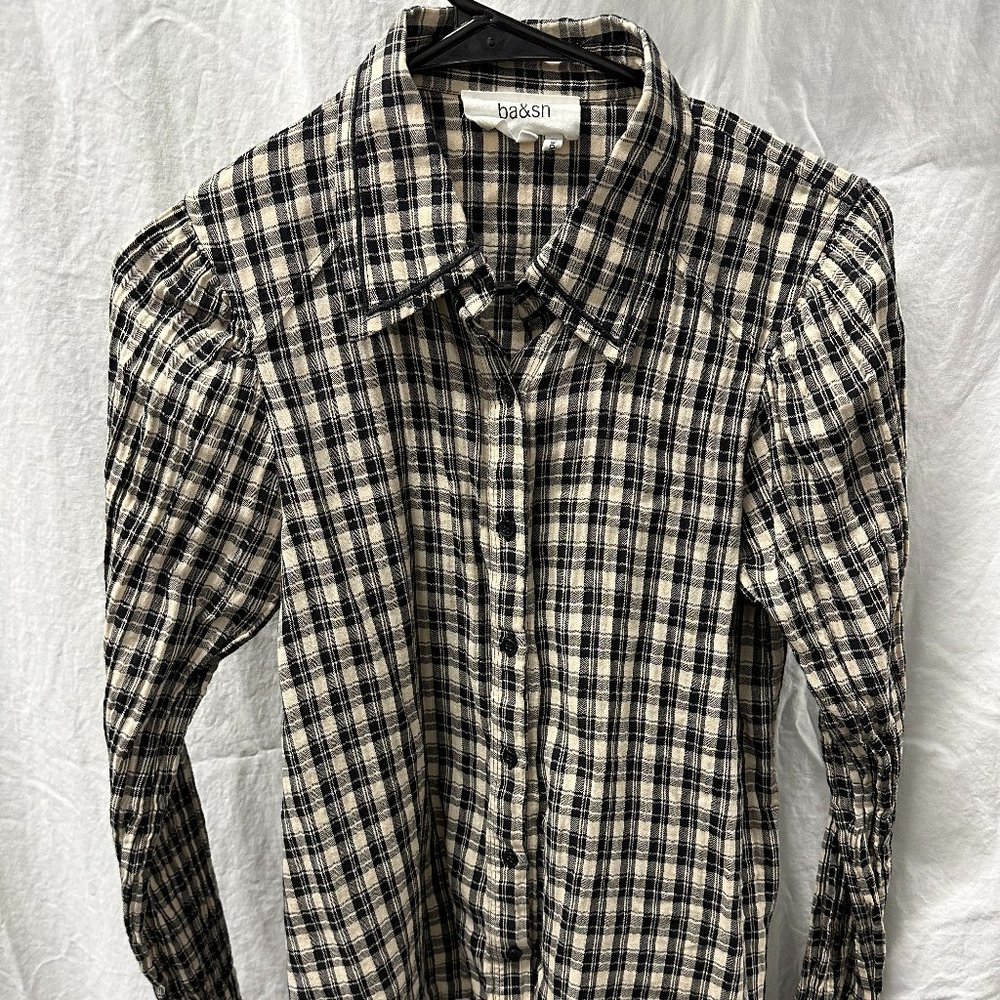 Ba&sh Plaid Button-Down “Lady Shirt” Size Small